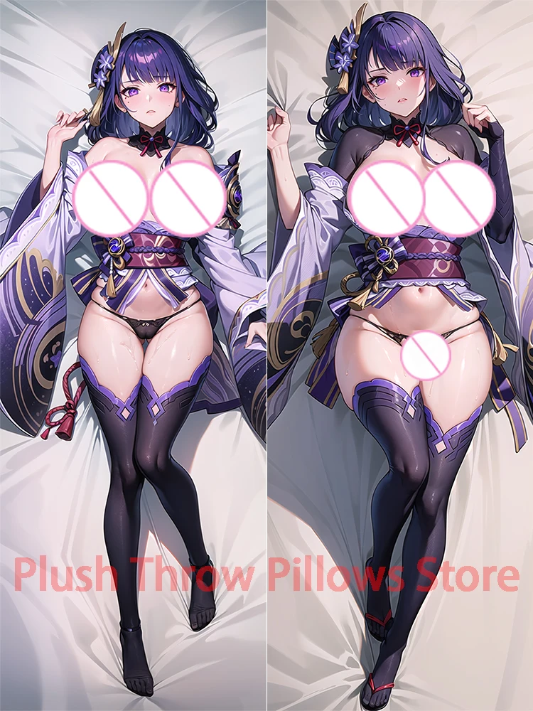 

Dakimakura anime Raiden Shogun Genshin Impact Double-sided Print Life-size body pillows cover Adult pillowcase