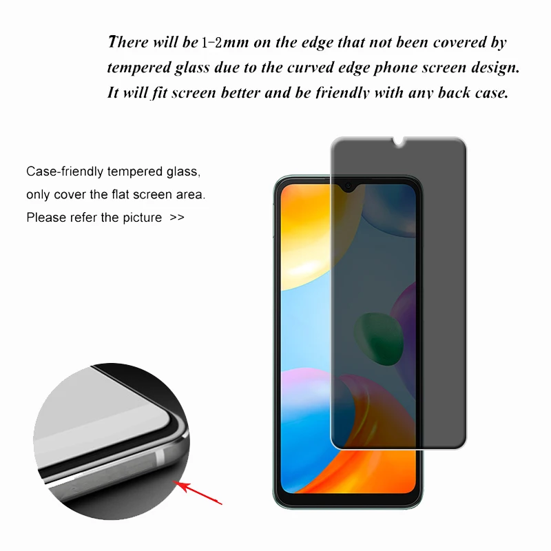 4Pcs For Xiaomi Redmi 10C Glass For Redmi 10C Screen Protector 9H HD Phone Protective Anti-Spy Privacy Tempered Glass Redmi 10C