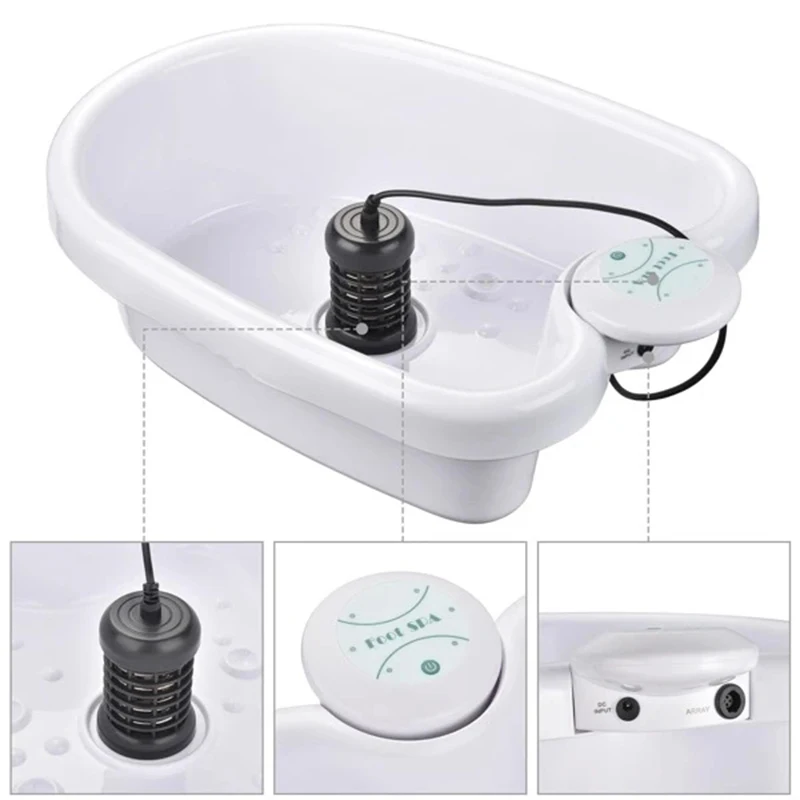 Detox Ion Foot Spa Bath Basin Footspa Vibration Massage Care Arrays Aqua Foot Soaking Bucket Sauna Bathtub ABS Footbath Bucket
