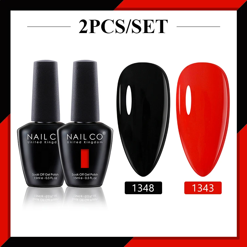 NAILCO 15 ml UV Gel Nagellack Nägel Top und Basislack 2 teile/satz Heißer verkauf Farbe Gel Nail art Alle für Maniküre Professionelle