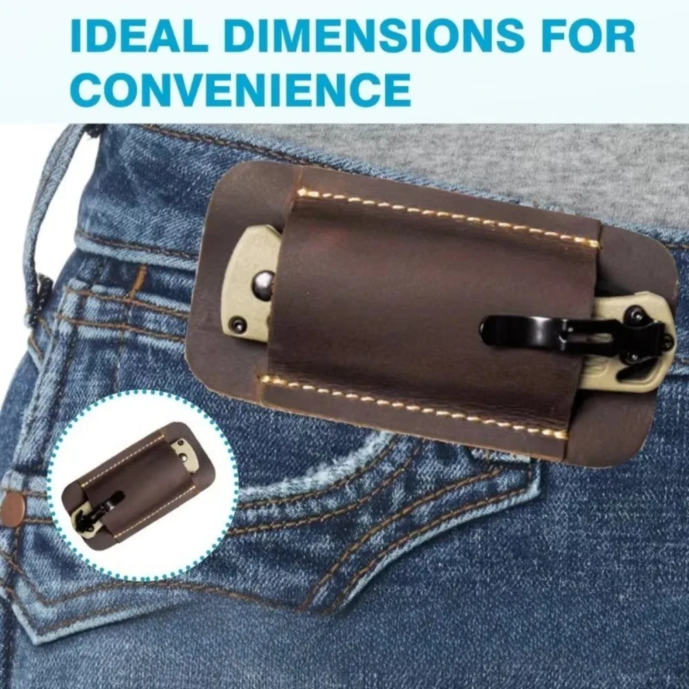PU-Leder Klappmesser-Etui Outdoor Taktische Tasche Taschenlampen-Aufbewahrungstasche für Camping, Wandern und andere Outdoor-Aktivitäten 1 Stück – Detail 6