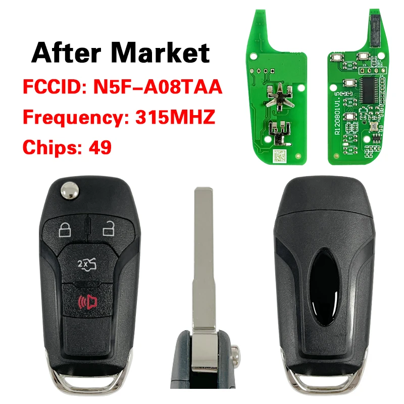 

CN018067 Послепродажный 4-кнопочный смарт-брелок без ключа FCC N5F-AO8TAA 49 чипов 315 МГц для Ford Fusion 2013-2015