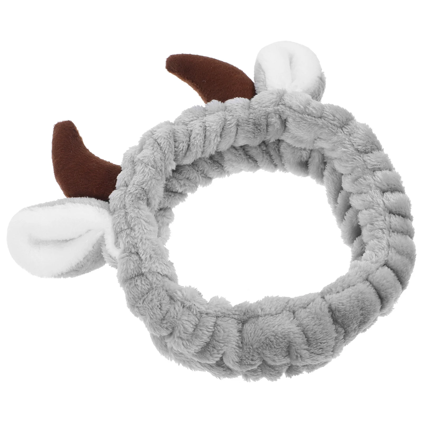 

Ox Horn Headband For Women Cute Cartoon Face Washing Hair Band Spa Makeup Headband Elastic Fabric Accessory