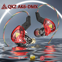 QKZ AK6-DMX HiFi Headphones Copper Driver Extra Bass Earbuds with Mic Stereo Noise Cancelling Wired Earphone Stage Ear Return