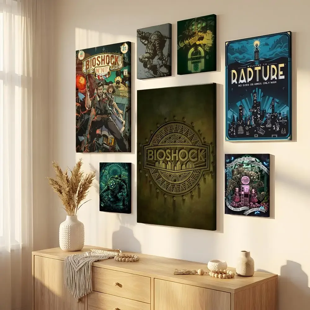 Video Game Bioshock Rapture Retro Print Wall Painting Canvas Wall Art Waterproof Wall Decor For Living Room Bedroom