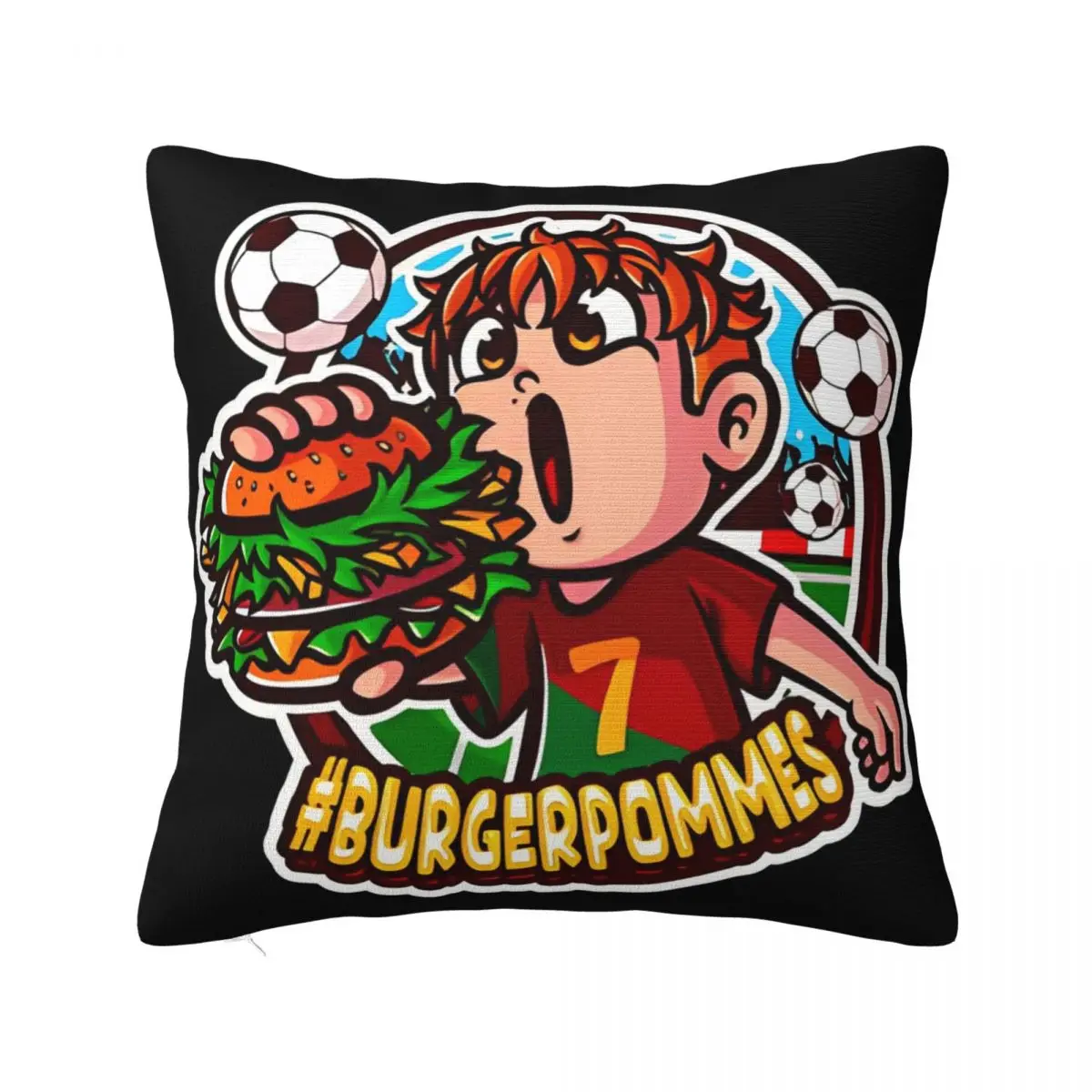 Decorative Pillowcase Burgerpommes ICrimax 2024 New Songs Merch Home Cartoon Pillow Case Cover Square Style Multiple Sizes