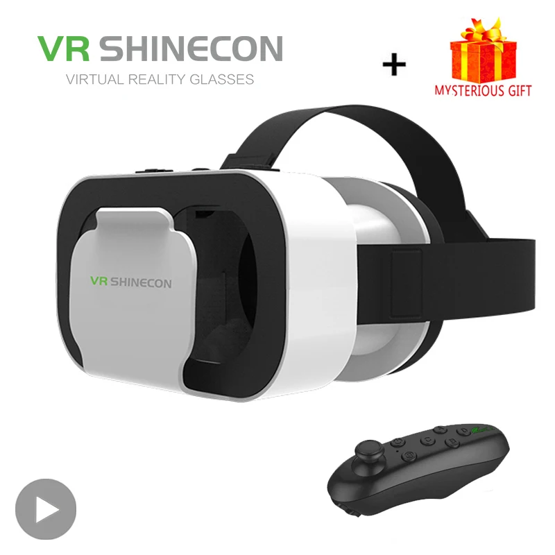 Shinecon VR Glasses Viar Virtual Reality Headset 3D Devices Helmet Goggles Lenses For Smartphone Smart Phone Game Mobile Viewer