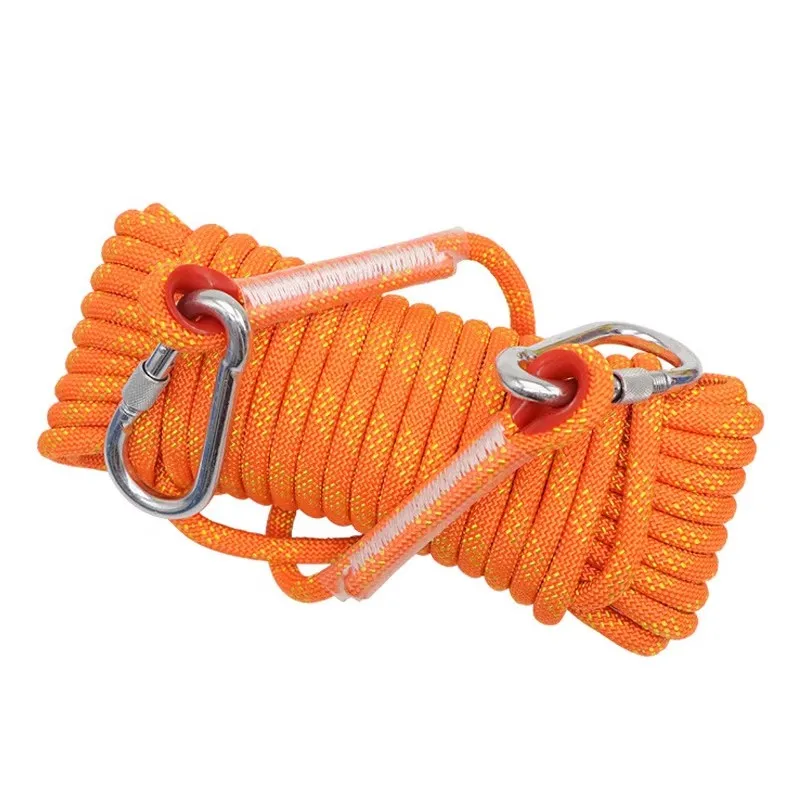 

Утолщенная 8/10 мм уличная альпинистская веревка с двойным крючком, пожарная веревка для выживания, статическая скальная альпинистская веревка, фиксирующая веревка для палатки
