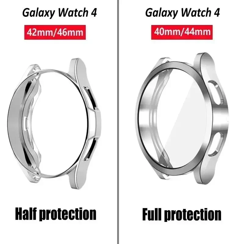 Protector Case For Samsung Galaxy Watch 4 5 6 40mm 44mm Cover Coverage Silicone TPU Bumper Screen Protection Full Accessories