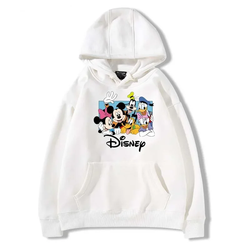 2024 Disney Mickey Mouse felpa con cappuccio felpe autunno primavera donna moda Casual Cool Pullover studente Harajuku Streetwear felpe con cappuccio