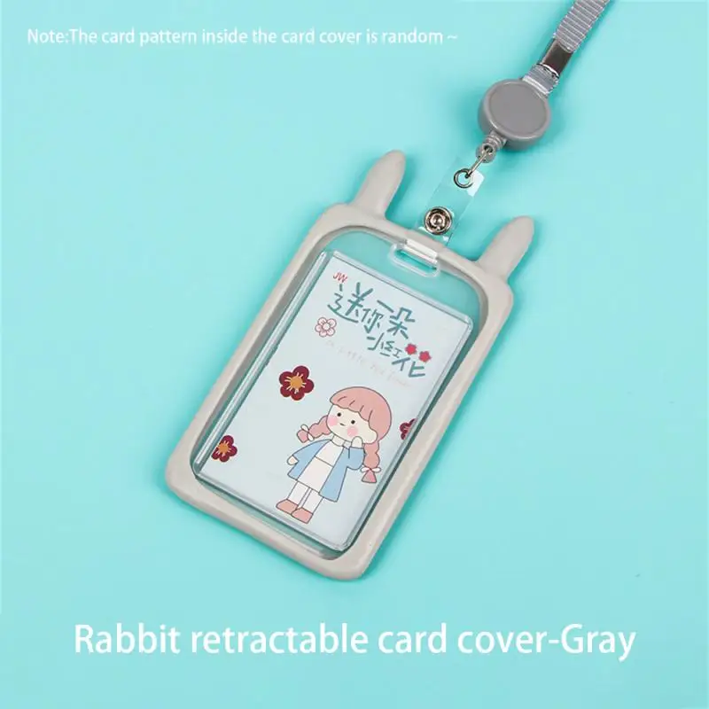 10SETS Access Card Sleeve Transparent Waterproof And Dirt-resistant Soft Stationery Set Protective Sleeve Silicone Cartoon