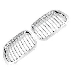 2Pcs Chrome Front Hood Kidney Grille Grill for BMW 1998-2001 E46 320I 323I 325I 328I 330I 4-Door Sedan 51138208489 51138208490