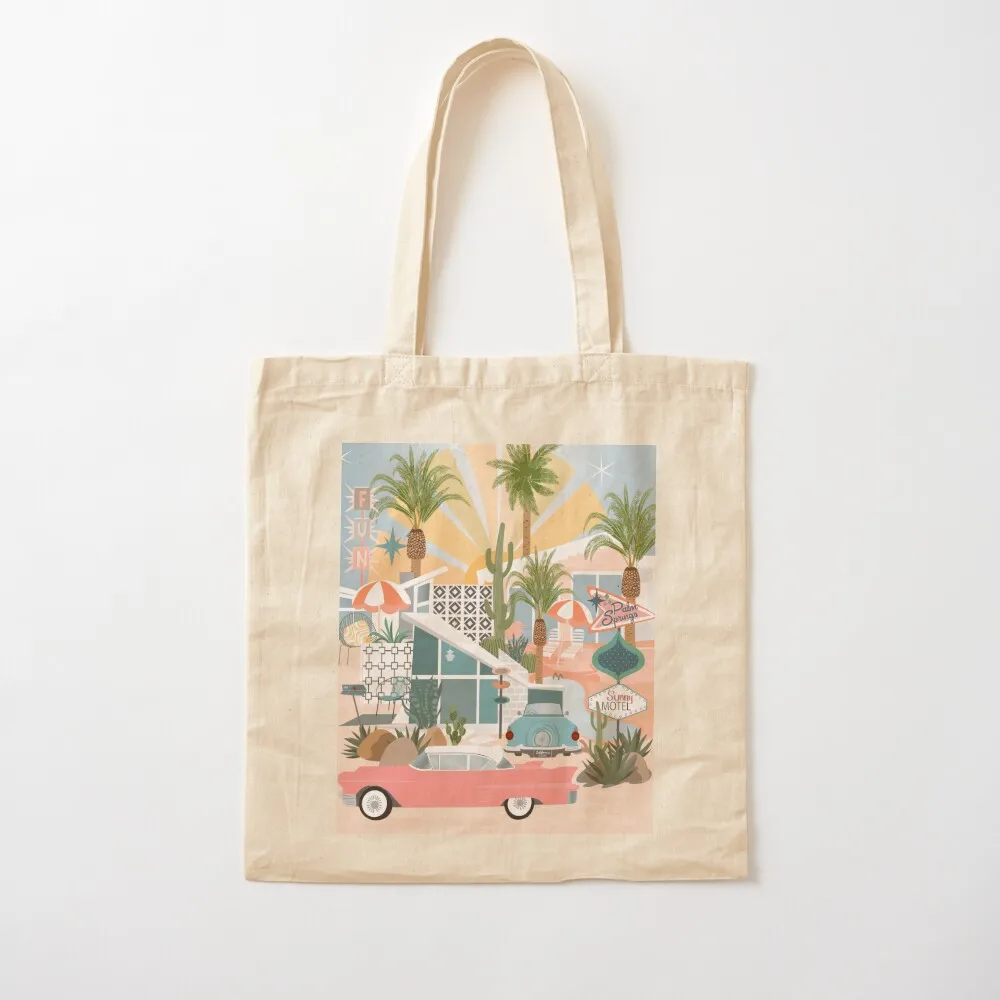 Palm Springs منتصف القرن الحديث حمل حقيبة حمل أكياس القماش أكياس المرأة المتسوق المرأة