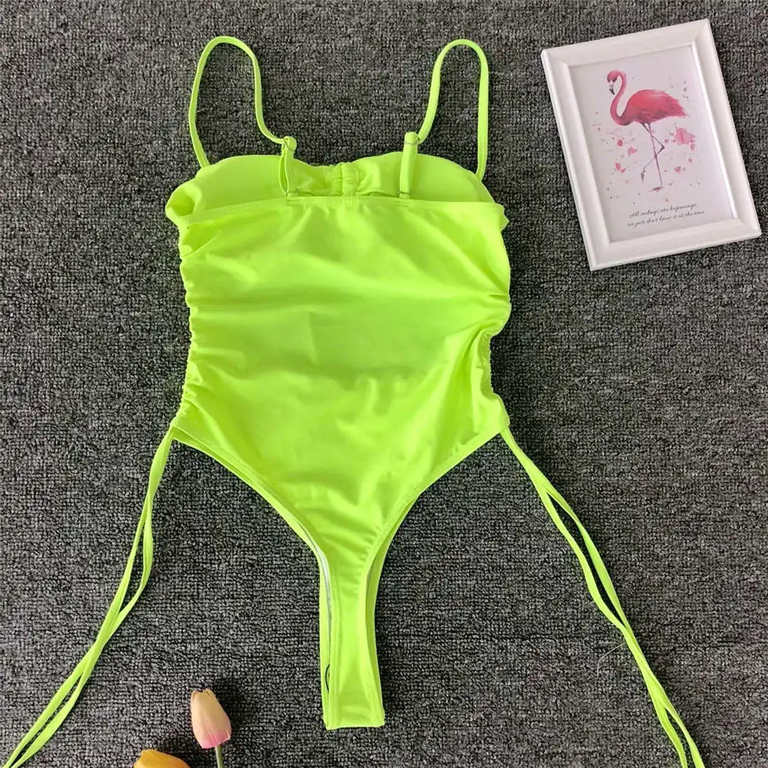 Sexy, mit Schnürung versehener, bauchfreier Monokini-Badeanzug, einteiliger Badeanzug für Damen, Badebekleidung, Damen-Badeanzug mit Leopardenmuster, String-Badehose, Badebekleidung, V1290. – Detail 31