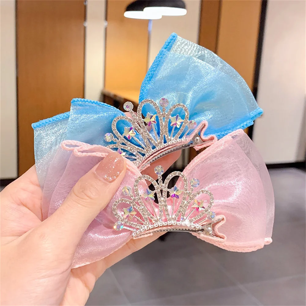 Bow Crown Girl Hair Accessories Baby Three-dimensional Headdress Princess Hairpin Children Bow Hairpin Headwear Cute Hairpin