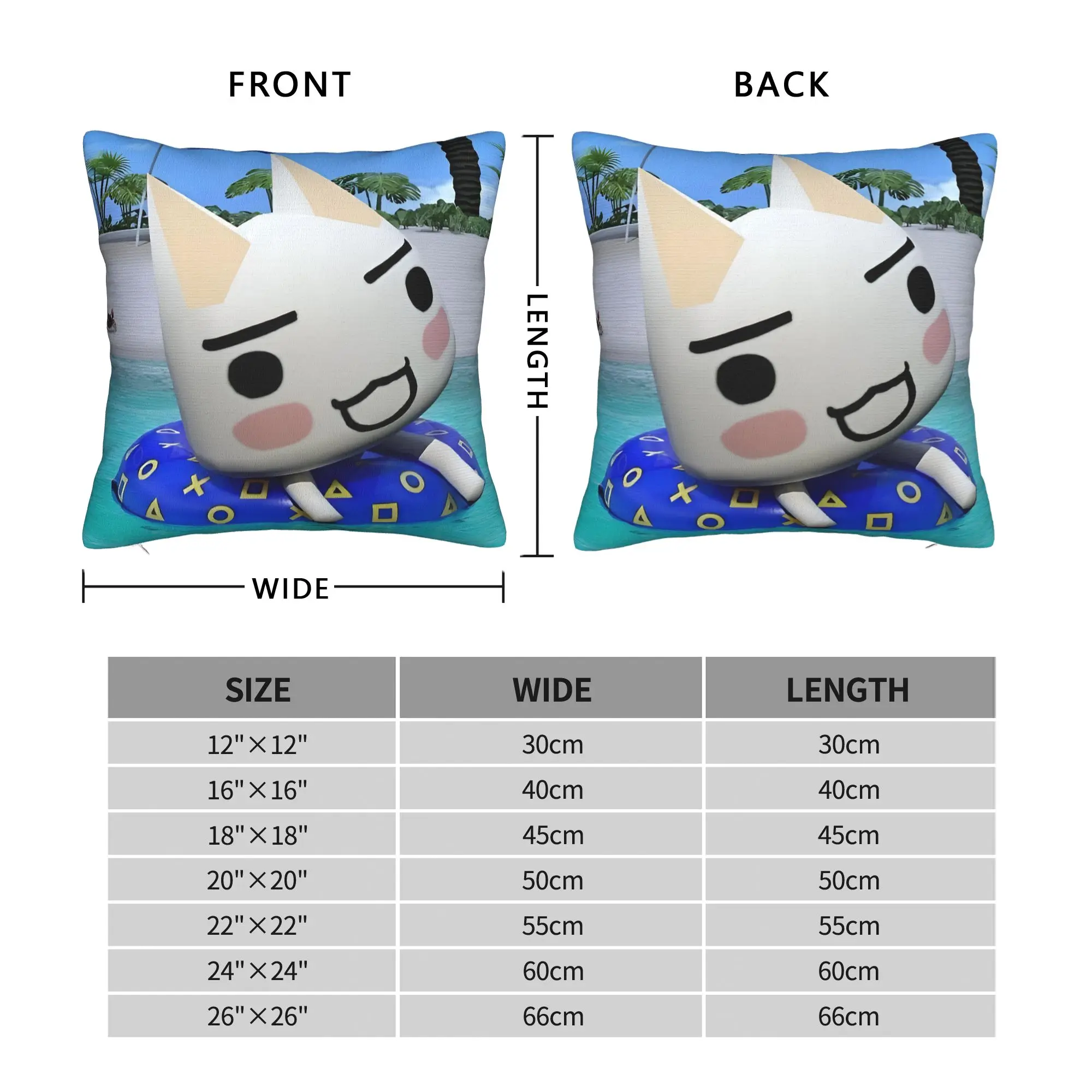 Toro Inoue Cat Pillowcase Polyester Cushion Cover Decorations Kawaii Neko Pillow Case Cover Seater Dropshipping 45*45cm