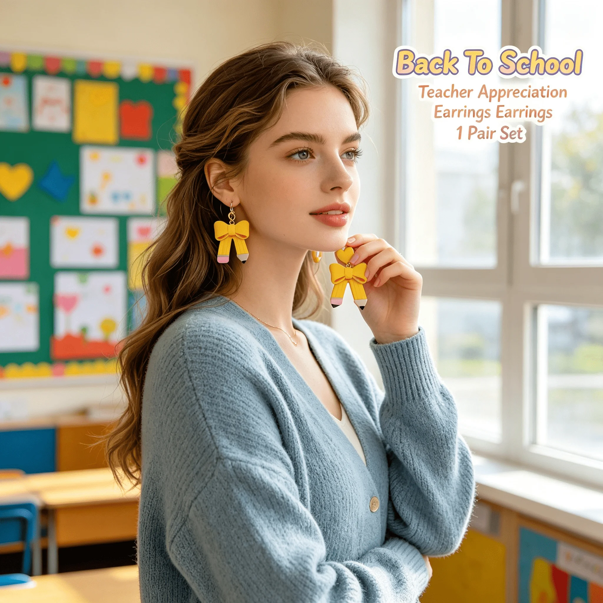 Fun Simulation Pencil Earrings - Women'S Niche Design Senior Sense - School Season Back-To-School Teachers' Day Love Earrings