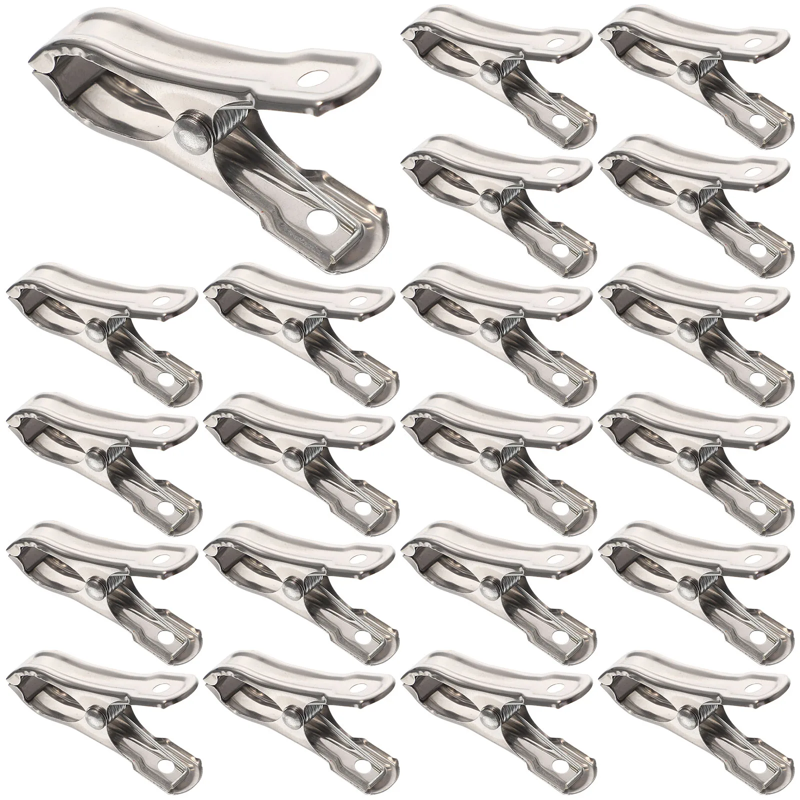 

40 Pcs Stainless Steel Garden Clips Greenhouse Clamps With Spring For Clothespins Food Bag Closure Balcony Courtyard Netting