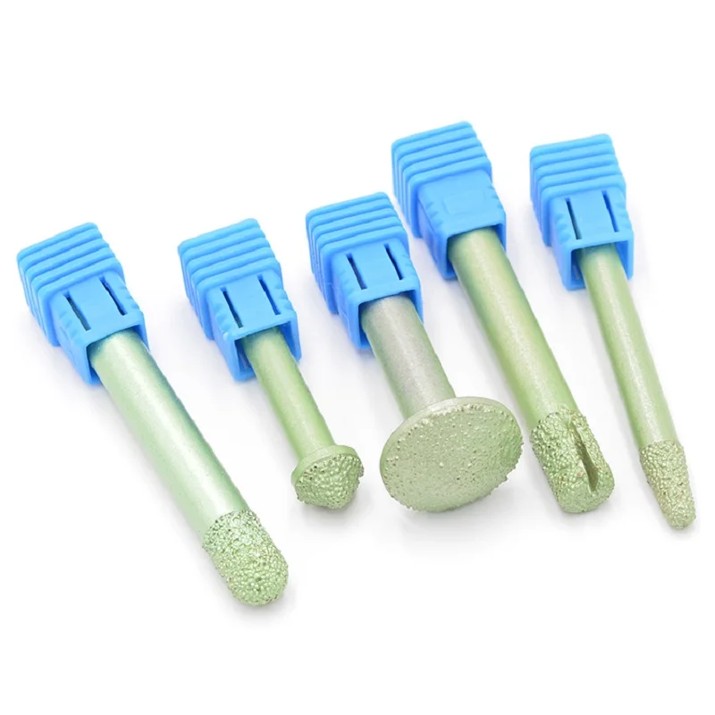 CNC Vaccum Brazed Diamond Engraving Bits Router Bits Cylinder V Sharp End Mill Marble Granite Natural Stone 2pcs/lot