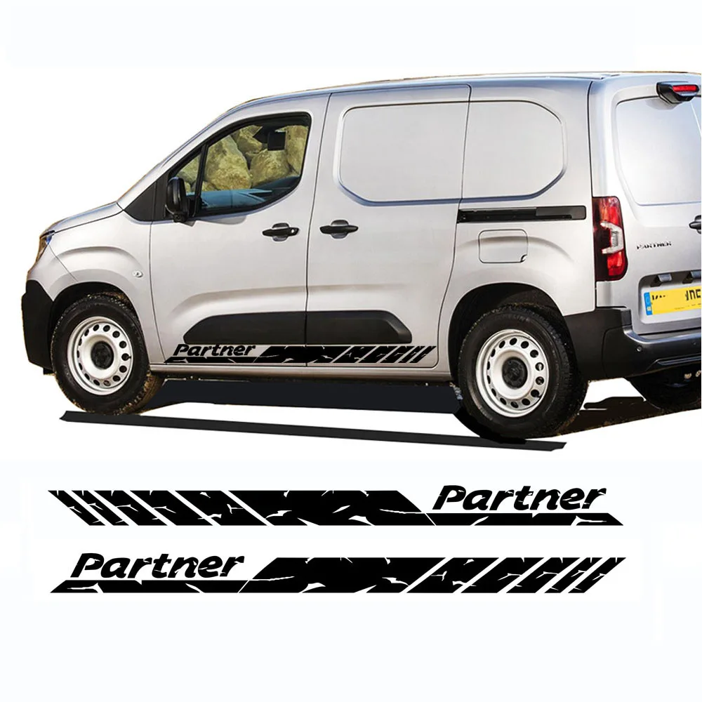 Car Styling For Peugeot Partner Vinyl Auto Decal Sticker Graphics Kit Sport Side Door Exterior Accessories 2pcs
