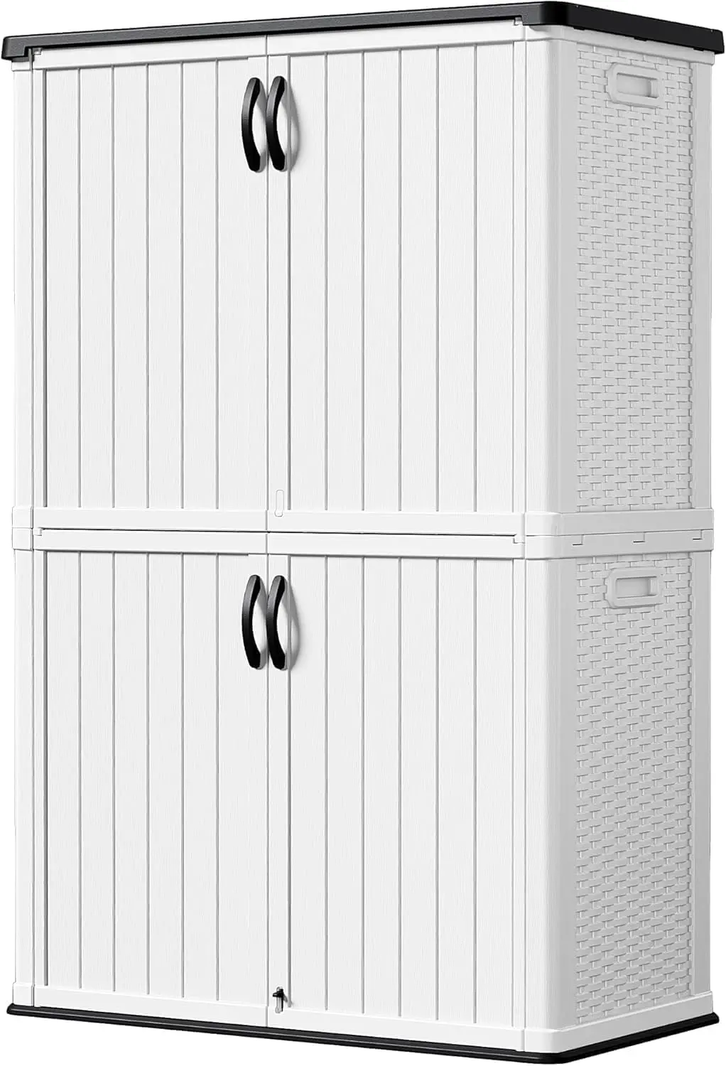 50 Cu Ft Heavy‑Duty Weather‑Resistant Vertical Outdoor Storage Cabinet, Waterproof Tool Organizer for Patio, Garden and Deck, Stores Cushions, Accessories and Equipment, White