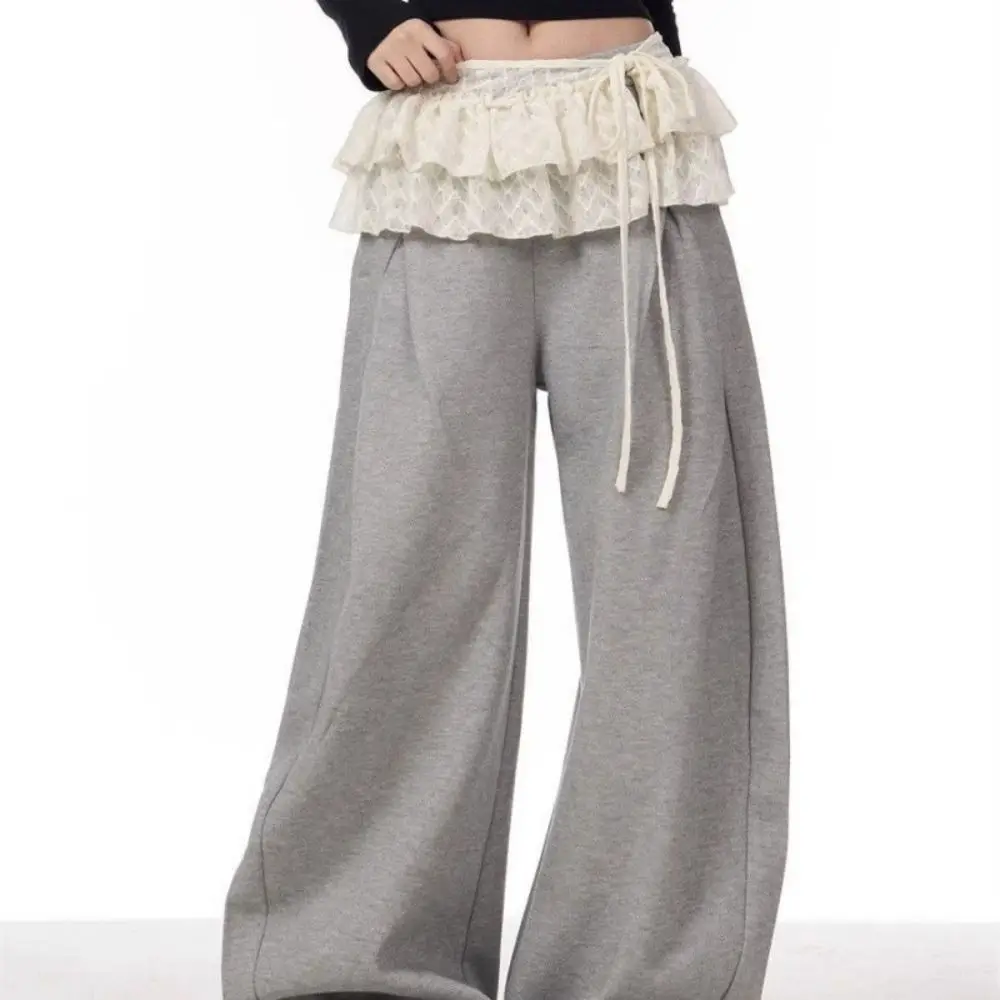 

New Lace Up Lace Skirt One-piece Type Fold Through Hollow Out Skirt Y2K High Waist Tied Waist Skirt Women