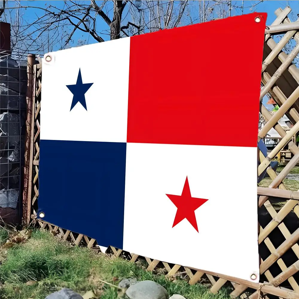 Flag of Panama Flags Daily four ring borderless design indoor outdoor decor easy hang install