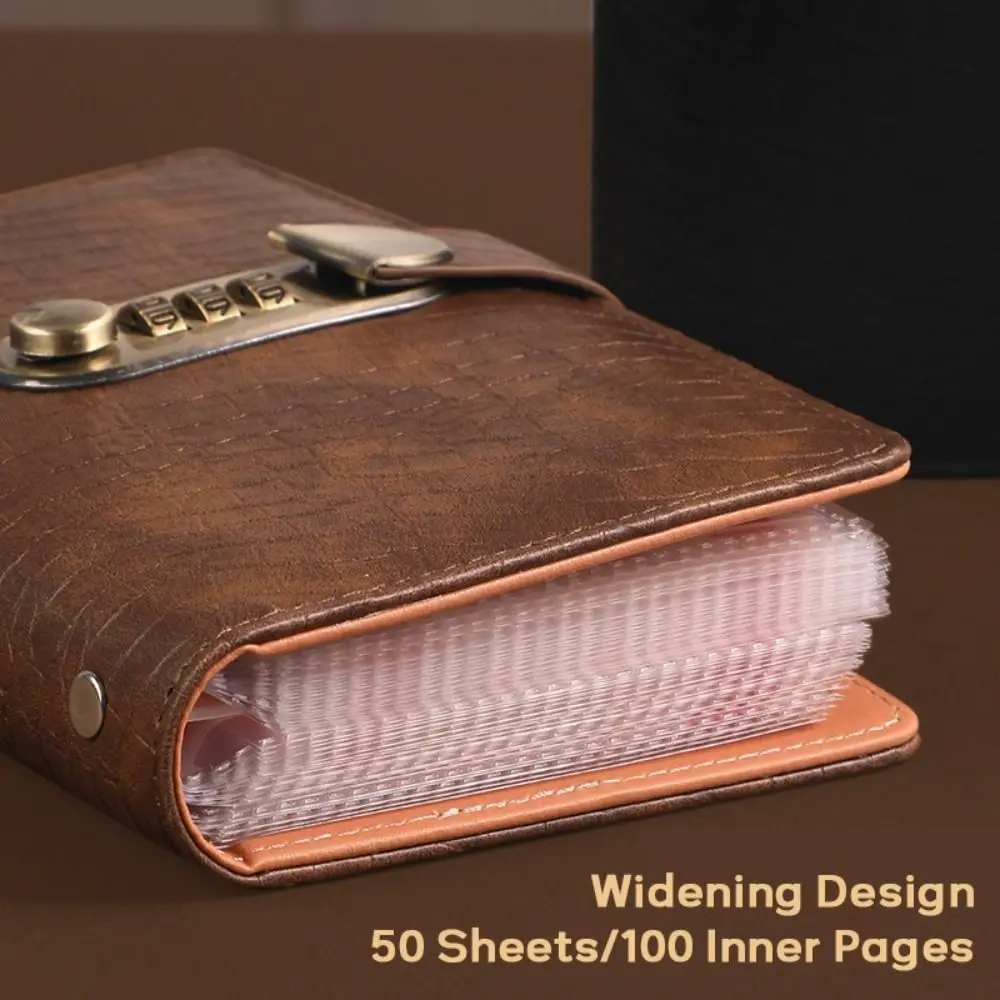 PU Leather 100 Envelope Challenge Binder Waterproof With Password Lock Saving Money Notebook Reusable Banknote Colletion Booklet