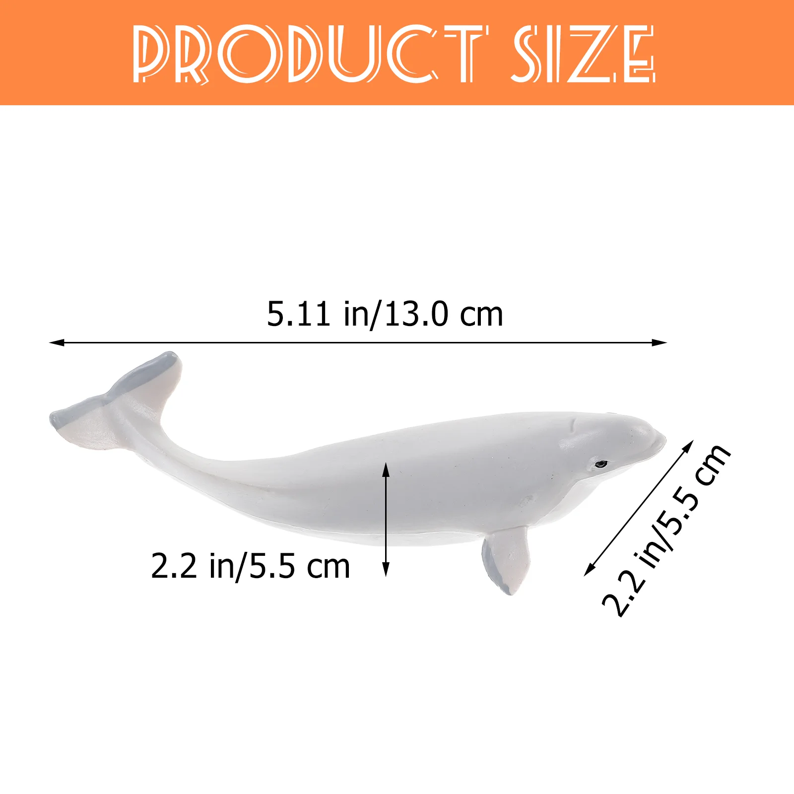 Beluga Model Toy Ornaments for Kids Whale Figurine White Plastic Recognition Mini Toys