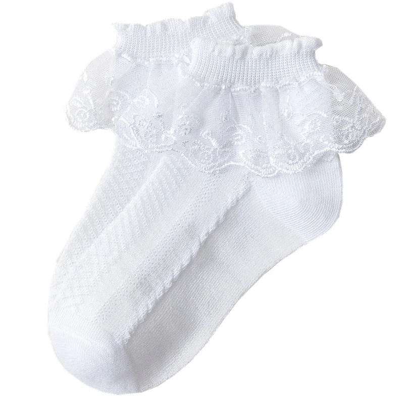 10 Pairs/lot Baby Girls Kids Lace Ruffle Socks Princess Mesh Children Ankle Short Breathable Cotton Socks For Girls