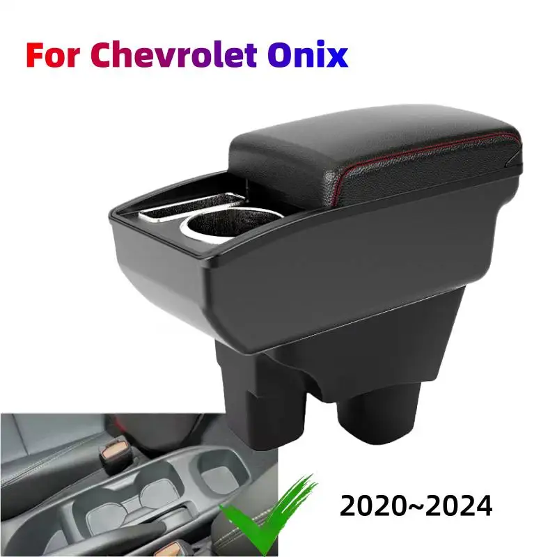 

For Chevrolet Onix 2020~2024 Car Armrest Box Interior Auto parts Arm Rest Center Console Storage Box with Cup Holder