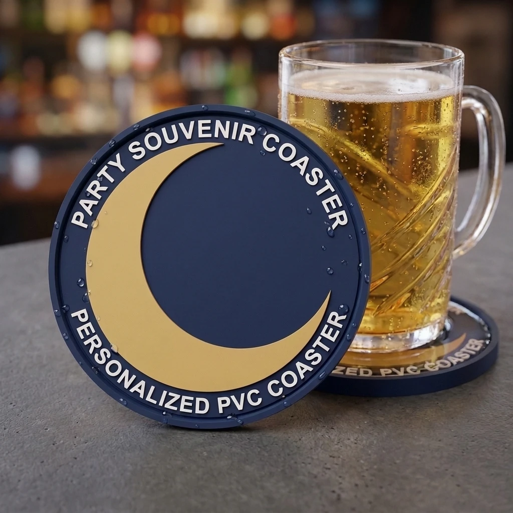 Custom Print Logo Silicone Rubber Cup Mat Waterproof PVC Coaster For Coffee Tea Drink Insulation