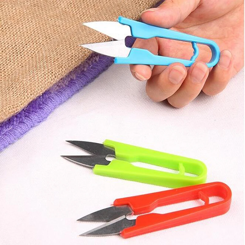 10PC/set Multi-purpose Tailor Small Scissors Clippers Sewing Trimming U-Shape Scissors Nippers Embroidery Essential Cutter Cross