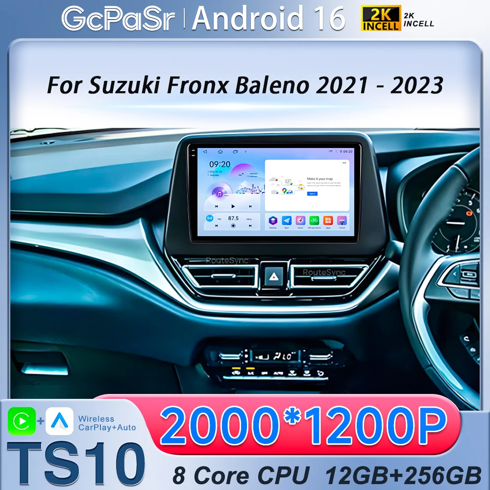 Car Radio Player For Suzuki Fronx Baleno 2021-2023 Android 16 Carplay Auto 2K QLED Screen GPS Multimedia Stereo Wifi BT