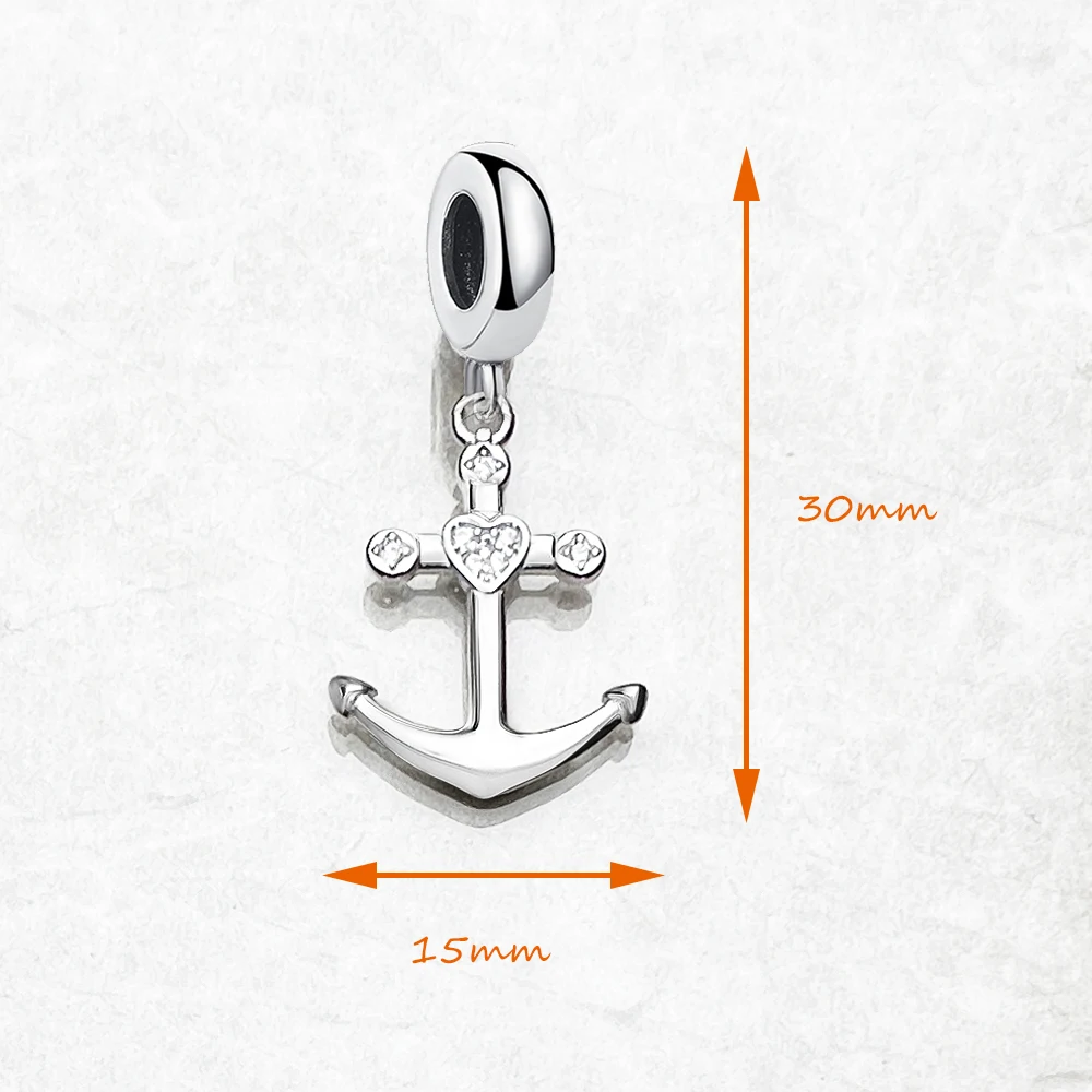 Love Anchor Charm Pendant Women Men Winter Pure 925 Sterling Silver Fashion Jewelry Accessories Party Gift
