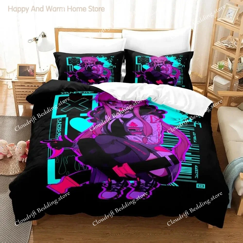 2023 Yuno Gasai Mirai Nikki Bedding Set Single Twin Full Queen King Size Bed Set Aldult Boys Bedroom Duvetcover Sets Anime Bed