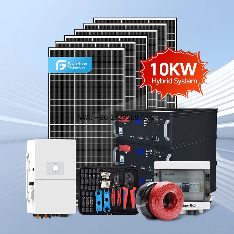 

10KW Hybrid Solar Power System MPPT PWM Inverter Lithium Ion Lead Acid Battery Home Off-Grid Roof Mounting 220V Output Voltage