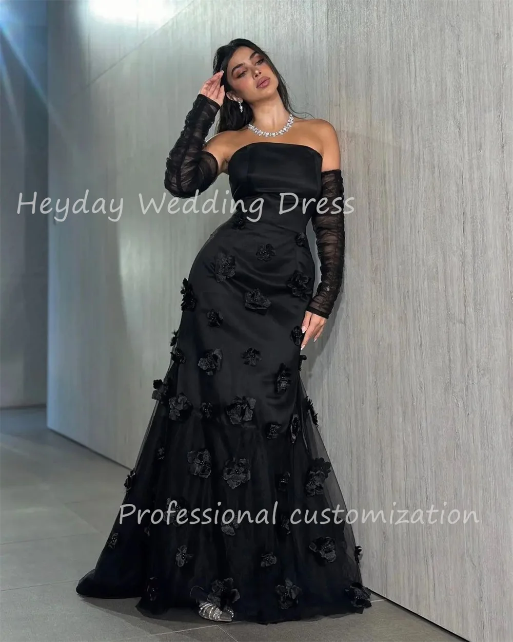 女性のための花の空中ブランコドレス,エレガントなイブニングドレス,ストラップレス,手作り,フォーマル,2021, 2024