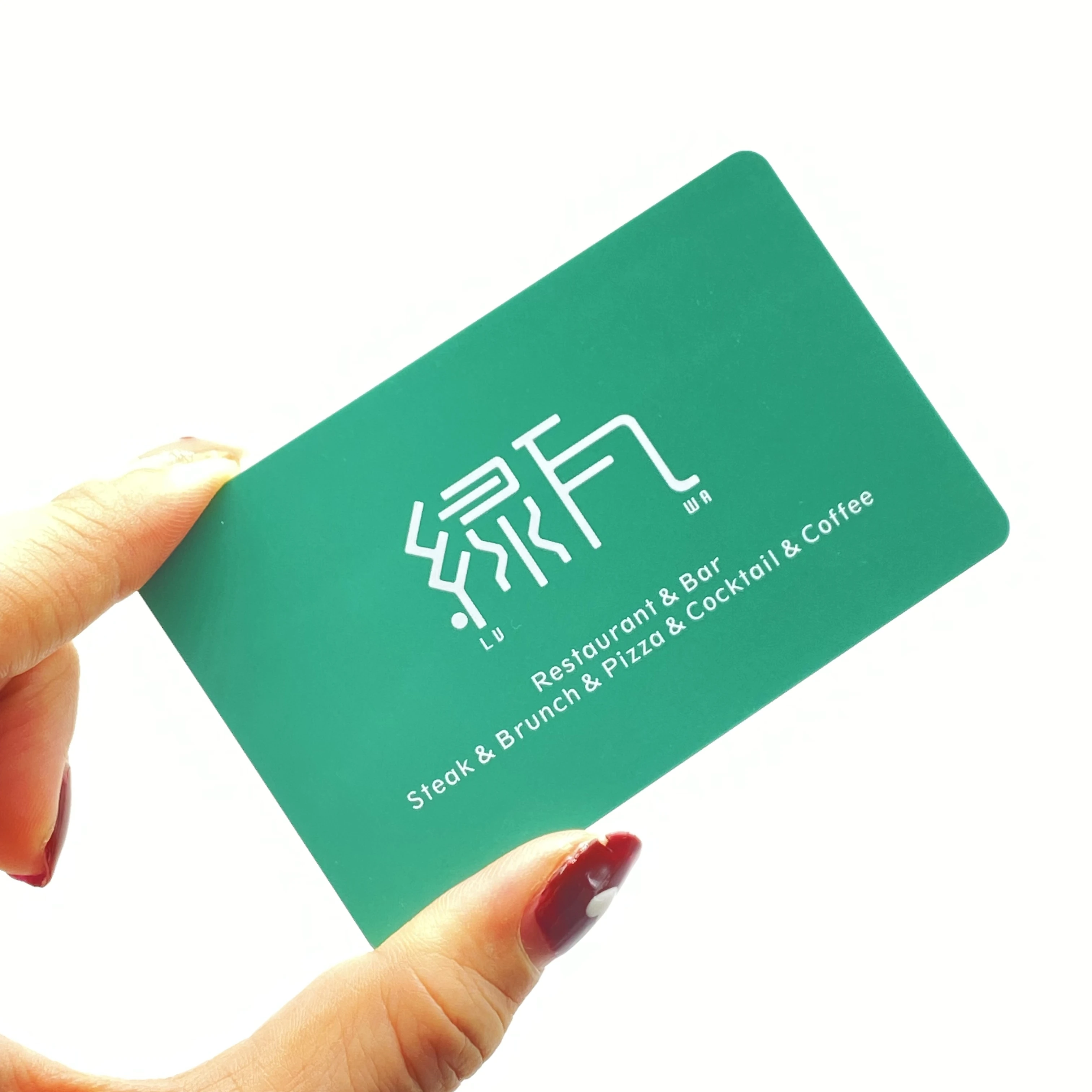 Cartão de visita plástico espelhado de boa venda com envelope de código Qr