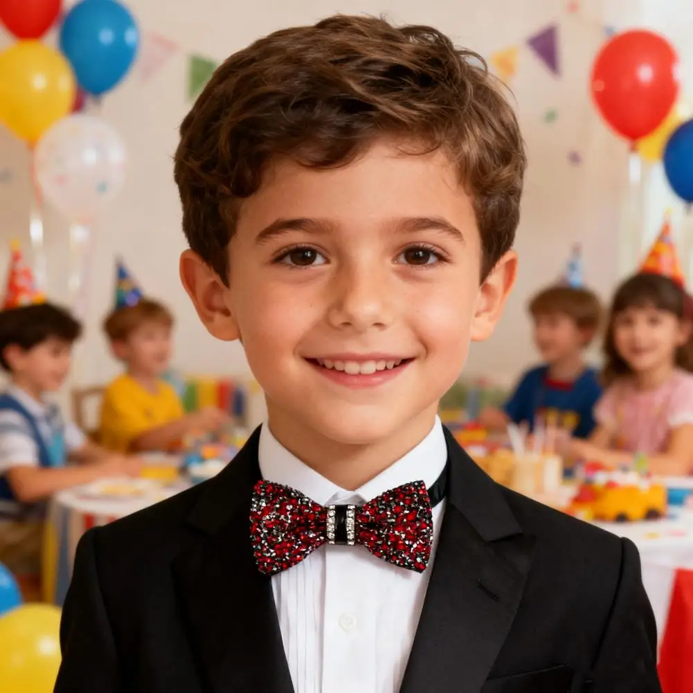 ربطة عنق متألقة مرصعة بأحجار الراين وضيقة قابلة للتعديل وربطة عنق رسمية متعددة الاستخدامات لتزيين مكتب مأدبة الأعمال المطابقة #3