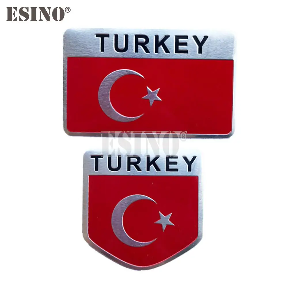 

Car Styling Turkey National Flag 3D Metal Chrome Aluminium Alloy Decorative Emblem Adhesive Badge Sticker Decal Auto Accessory