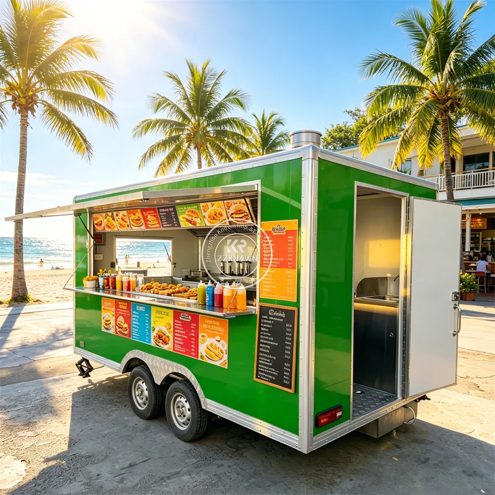 Mobile Kitchen Food Truck Trailer Catering Street Food Vending Coffee Ice Cream Catering Truck With Kitchen System
