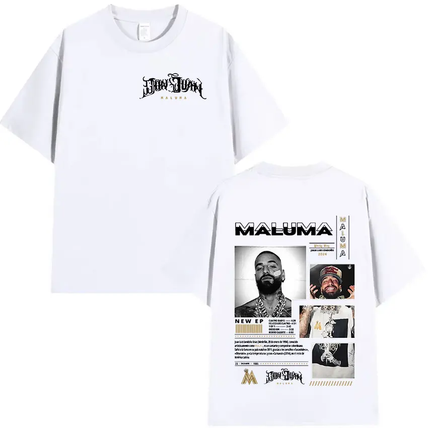 Rapper MALUMA 2024 Album Graphic T Shirt Men's Hip Hop Retro Style Short Sleeve T-shirt Fashion Oversized Cotton Tees Streetwear