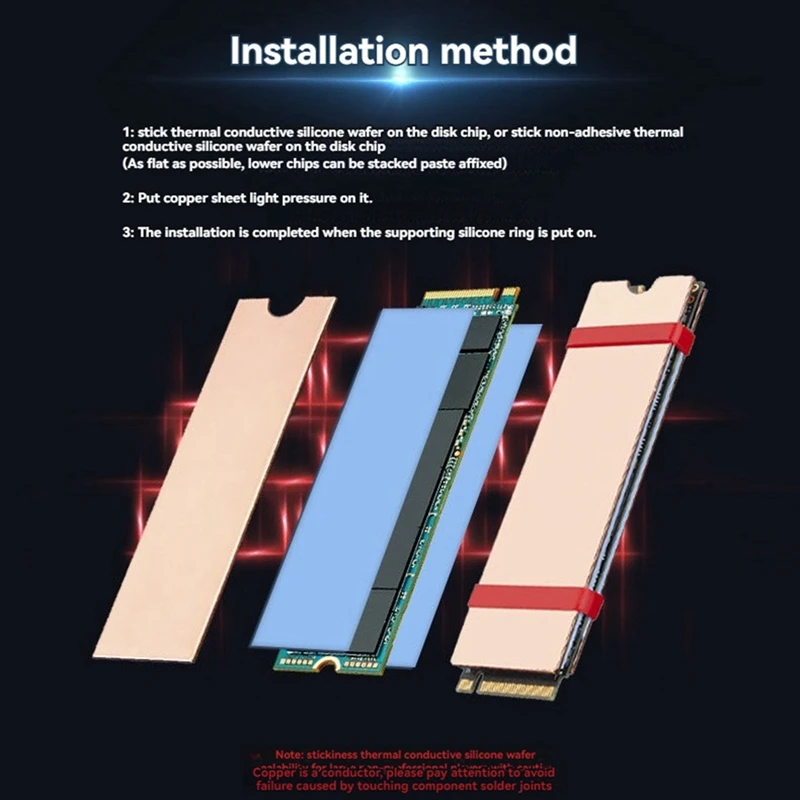 SSD Copper Heatsink Solid State Disk Cooler Compatible With Nvme/NGFF M.2 SSD 2280 Harddisk For Laptop Desktop PC