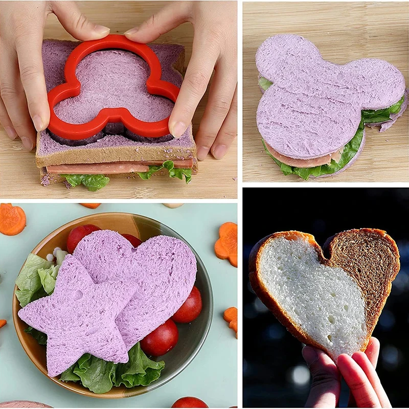 Sandwich Cutters for Children Kids Dinosaur Heart Star Mickey Fruit Vegetable Shapes Cutters Bread Toast Food Cookie Molds