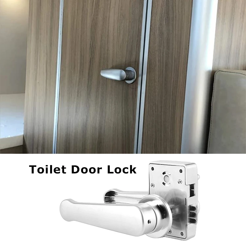 RV Caravan Toilet Door Lock Bathroom Door Lock Latch Handle Knob with Reverse Lock for Camper Motorhome Hardware Accessories