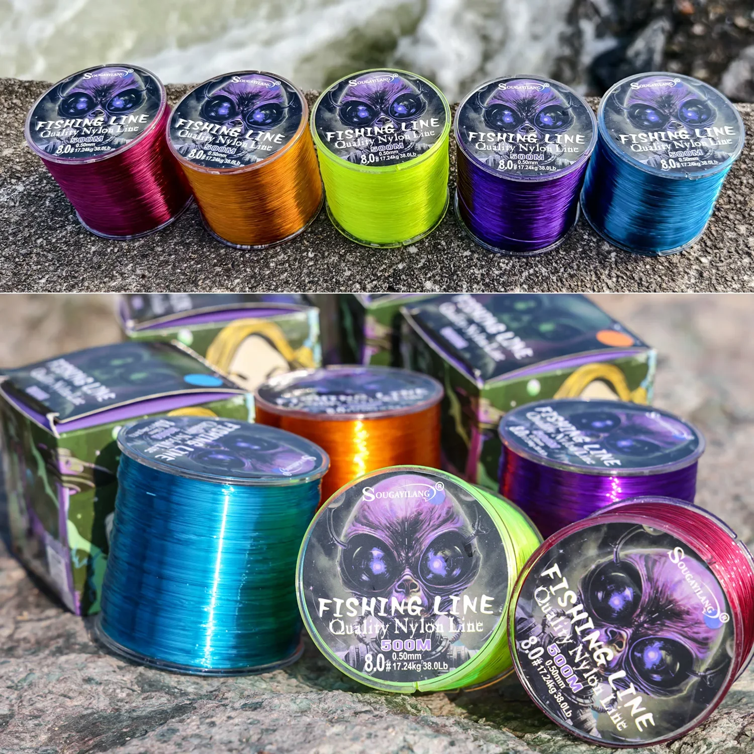 Sougayilang 100/500 m Nylon Angelschnur Drag 7-38LB Nylon Linie Japan Monofilament Süßwasser Linie Pesca Karpfen angeln Zubehör – Detail 13