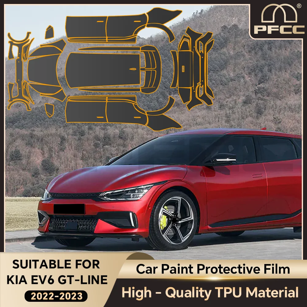 

TPU Paint Protection Film Clear PPF Invisible Anti-scratch Resistant Bra Car Accessories Pre Cut For KIA EV6 GT-line 2022 2023