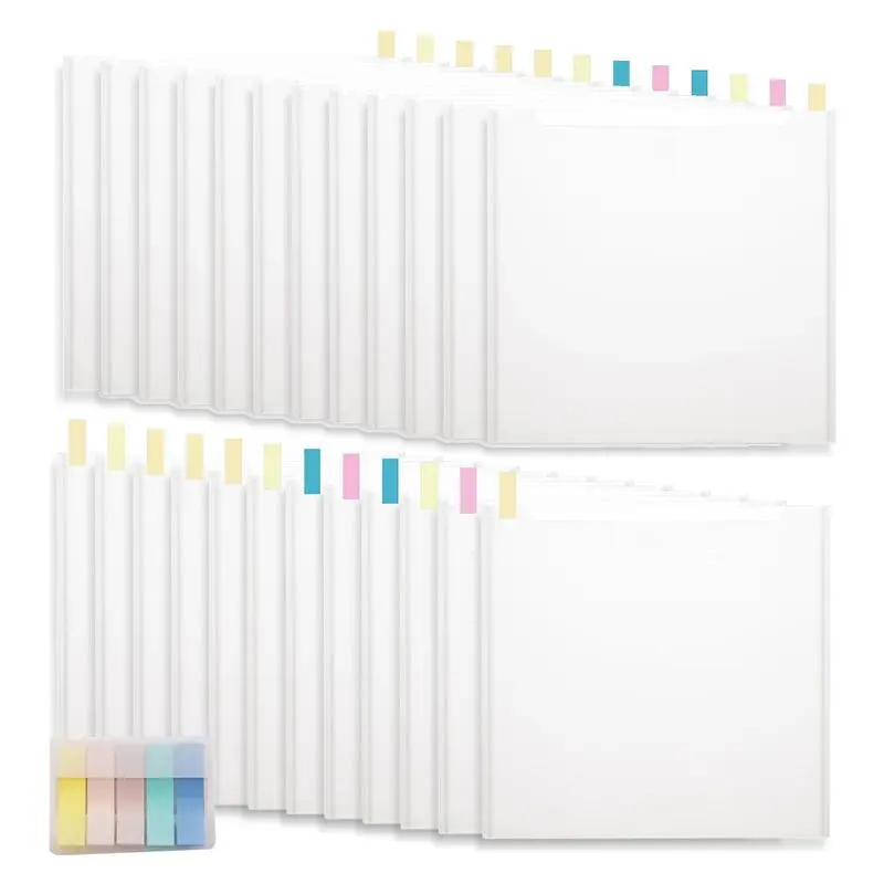 kit-organizador-de-papel-para-albumes-de-recortes-24-piezas-12-x-13-pulgadas-kit-organizador-de-papel-transparente-para-albumes-de-recortes-con-100-pestanas-adhesivas-para-indexacion-y18a