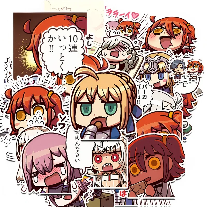 40 Stück Fate Kawaii Q-Version Anime-Aufkleber Altria Pendragon Mash Cartoon-Zubehör für Laptop, Skateboard, Motorrad, Notizbuch – Detail 1